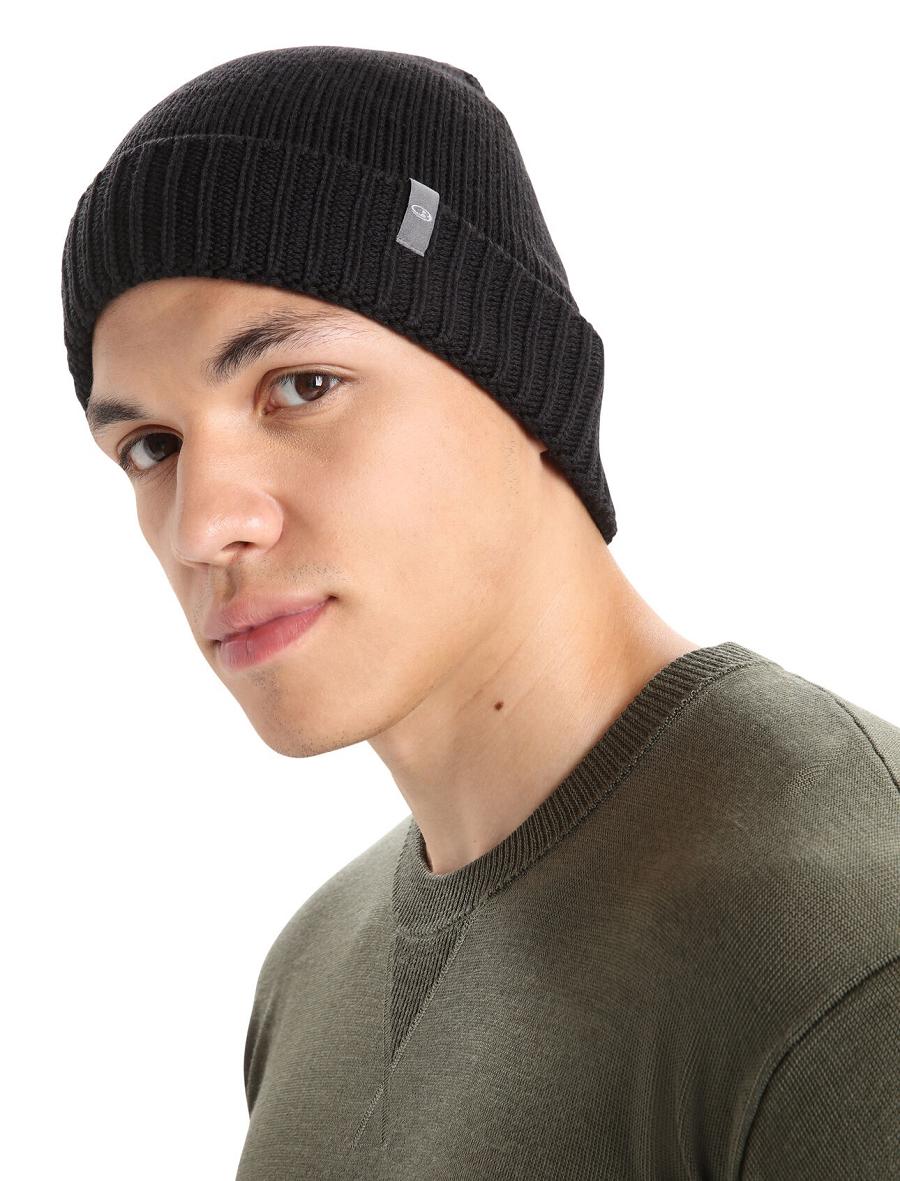 Czapki Icebreaker Unisex Merino Vela Cuff Beanie Damskie Czarne | PL 1472MQZA